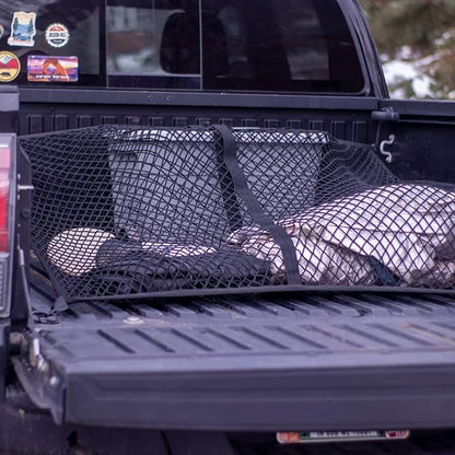 Highly Elastic Cargo Net, Simple Truck Bed Cargo Mesh Organizer, Suitable for 5ft - 6ft Standard Bed Trucks, 4'x4' Stretches to 7'x7' (Double Layer)