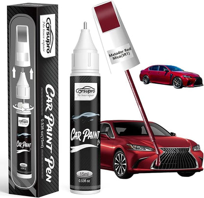 Matador Red Mica(3R1) for Toyota Touch Up Paint Pen, 2 in 1 Car Scratch Remover with Pen Tip and Brush, Precise Color Match for Car Paint Scratch Repair, Quickly and Easily Fix Chips and Nicks