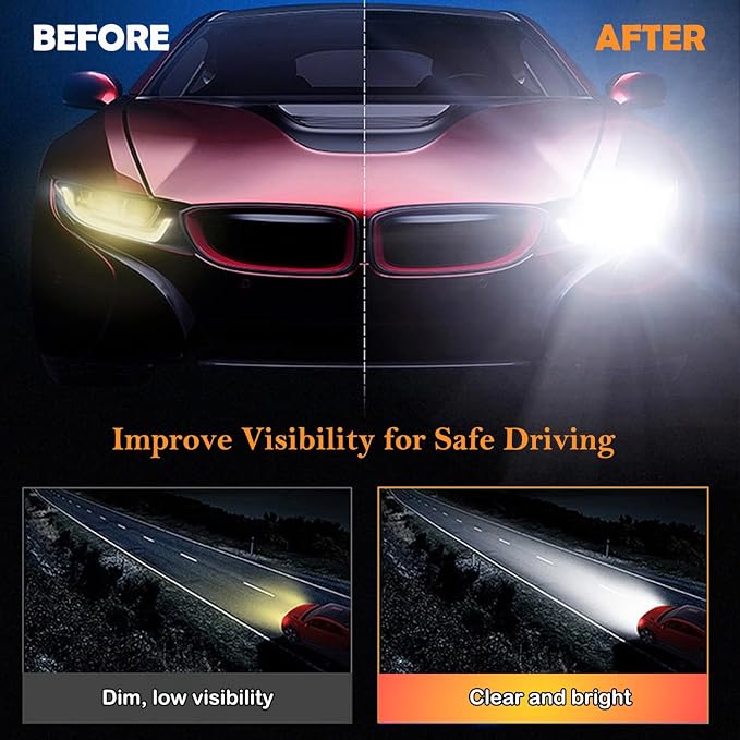 Automotive Headlamp Restoration Fluid Kit, 2025 New Headlight Restoration Kit,Multifunctional Car Headlight Polishing, Durable Headlight Repair Kit for All Vehicle Types (1Set)