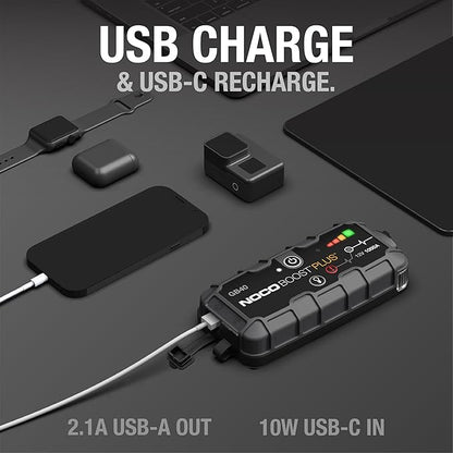 NOCO Boost GB40: 1000A UltraSafe Jump Starter – 12V Lithium Battery Booster Pack, Portable Jump Box, Power Bank & Jumper Cables - for 6.0L Gas and 3.0L Diesel Engines | Spark-Proof + Reverse Polarity Protection - Power Bank - 100-Lumen LED Flashlight -...