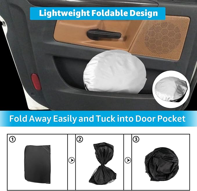 Proadsy Front Windshield and Side Windows Custom Fit 2018-2025 2026 Freightliner Cascadia, Semi-Truck Semi, Commercial & Big Rig Truck Sun Shade Foldable Sun Protector Privacy Cover