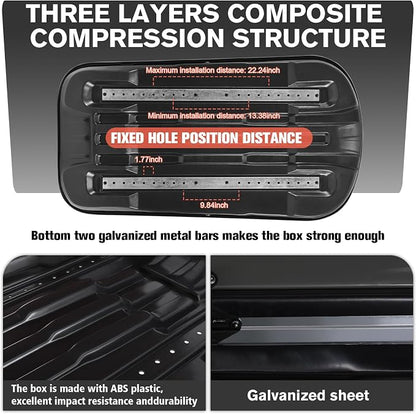 Hard Shell Rooftop Cargo Carrier with Roof Box, Heavy Duty Weatherproof 13 Cubic Feet Rooftop Cargo Carrier for Car Storage, Gray
