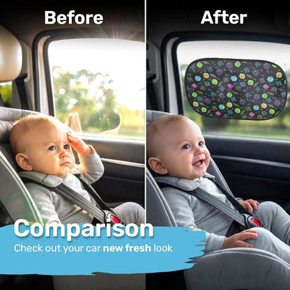 GENANY 2pcs Dragons Window Sun Shade for Sedan SUV Truck (21x14 Inches), Sun Shades for Side Window, Accessories for Kids, Baby Window Shades, Summer Car Decor