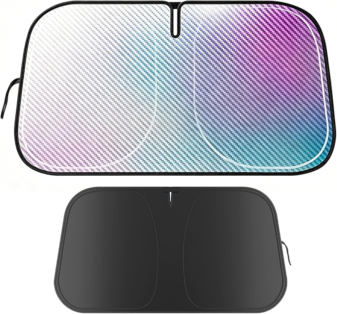 Car Windshield Sunshade, Accordion Foldable Front Windshield Sun Shade (Medium)