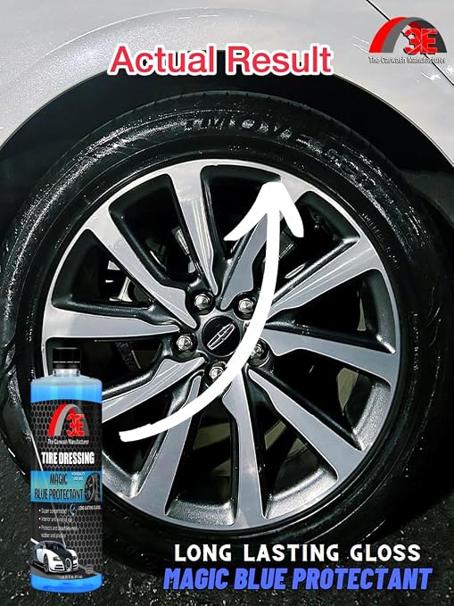 3E Magic Blue Protectant 16 oz Tire Coating & Dressing I Extreme Super Shine & Durability Long-Lasting Dressing Protectant for Vinyl, Rubber & Plastics, Dries Fast to The Touch, Non-Greasy 16 fl oz