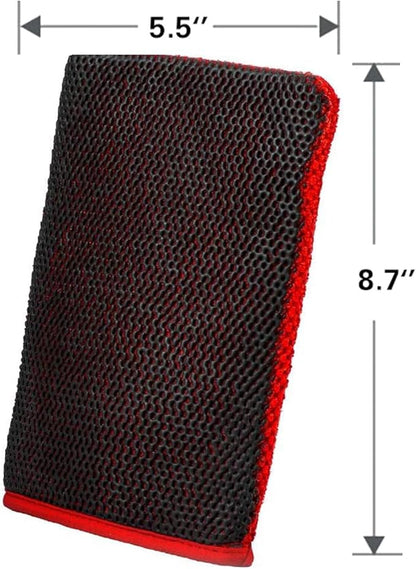 2 Pcs Fine Grade Synthetic Clay Mitt for Car Detailing, Premium Clay Infused Auto Detailing Glove Designed to Remove Dirt, Grime, Iron and Surface Contaminants From Paint, Glass, for a flawless finish