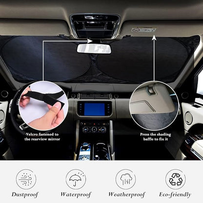 Sun Shade for Ford Taurus 2013 2014 2015 2016 2017 2018 2019-2023 Accessories Window Sunshade Custom Fit Taurus Sedan Windshield Sun Visor Reflective Protector Foldable Shield Blocks UV Rays