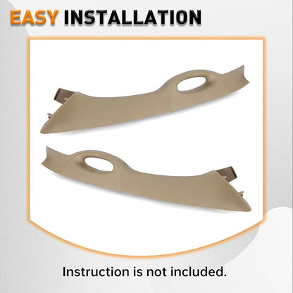 ECOTRIC Pair A Pillar Interior Trim Grab Handle Driver Passenger Side Compatible with 2004-2008 Ford F150 F-150 Replacement for 4L3Z-1503599-AAC 4L3Z-1503598-AAC (TAN)