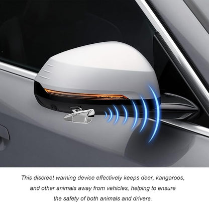 4 PCS Deer Whistles for Car, Wind Activated Deer Warning Whistle with Self-Adhesive, Waterproof Ultrasonic Animal Alert Avoid Collisions for Most Vehicles, Car Accessories (Silver)