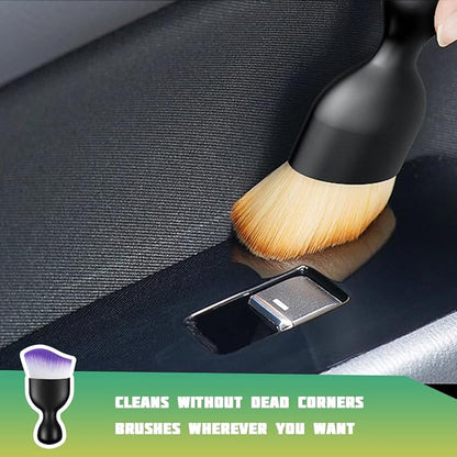 Car Interior Detailing Brush, Curved Soft Bristles Vehicle Removal Dust Collectors, Scratch-Free Automotive Cleaning Tool Accessories, Universal for Truck SUV Sedan (Purple Curved)