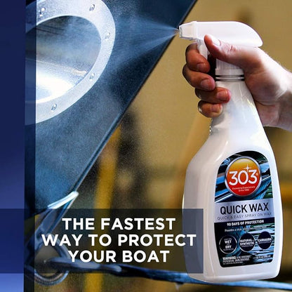 303 Marine Quick Wax for Fiberglass & Gelcoat, 32 oz | Enhances shine and gloss on fiberglass and gelcoat surfaces with an easy spray-on formula.