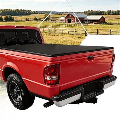 PM PERFORMOTOR Vinyl Soft Tri-Fold Truck Bed Tonneau Cover Compatible with 1983-2011 Ford Ranger, fits 6 ft Fleetside Bed Models
