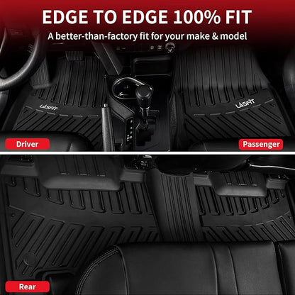 LASFIT Floor Mats for Toyota RAV4 2013-2018(Not Fit Hybrid) All Weather TPE Mats Custom Fit Floor Liner for Toyota RAV 4 LE/XLE/SE/Limited/Adventure Front and Rear 2 Row Car Mats,Black