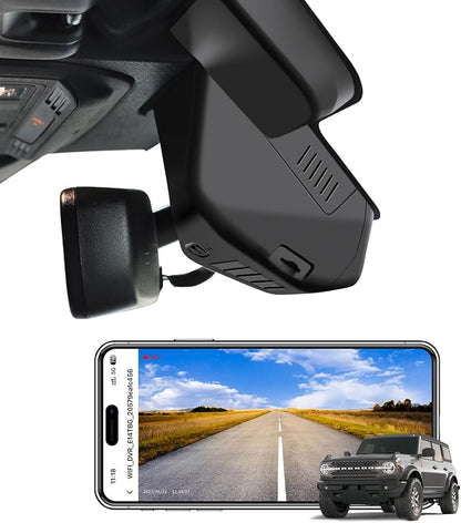 Mangoal 4K Dash Cam Fit for Ford Bronco 2025 2026(Model B), Does Not Fit Ford Bronco Sport, WiFi & App, GPS, 64GB Card