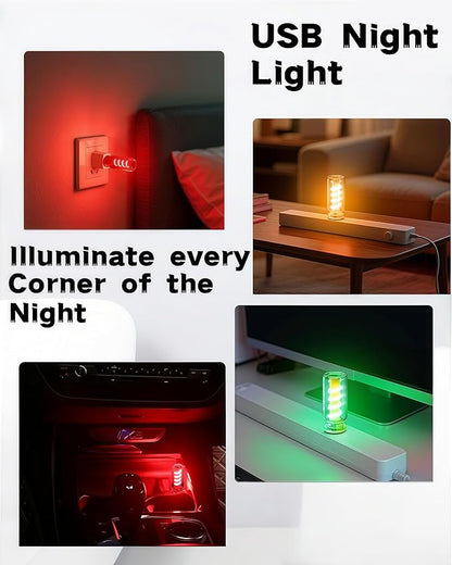 LED Car Interior Light, Touch Control USB Night Lamp, Retro Style Ambient Lighting for Auto, Bedroom, Desk (2PCS Pink)
