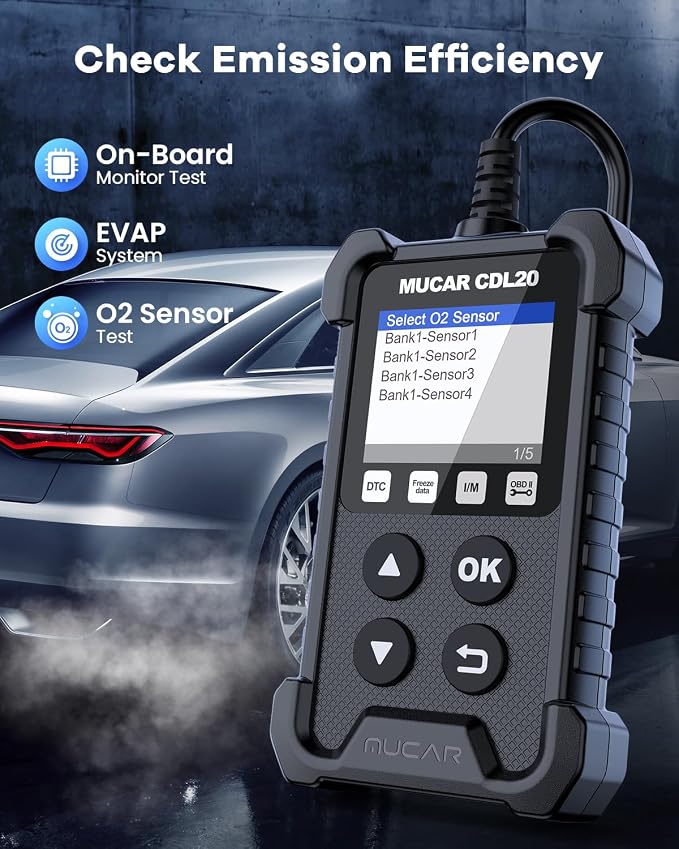 MUCAR CDL20 Universal OBD2 Scanner, Check Engine Car Code Reader with Full OBD2 Functions, Vehicle Info/MIL/EVAP/Freeze Frame/DTC Library, Diagnostic Scan Tool for All OBD II & EOBD Cars After 1996