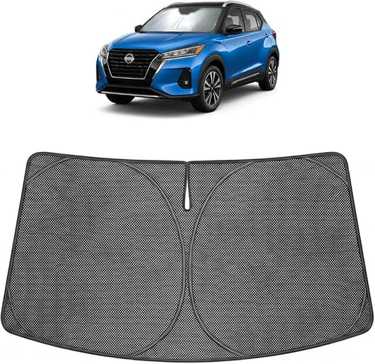 Proadsy Windshield Sun Shade Custom Fit Nissan Kicks 2025-2026 Ice Crystal Black Front Window Sunshade UV and Heat Blocker Foldable Visor Keeps Car Cooler for Summer Parking and Daily Use