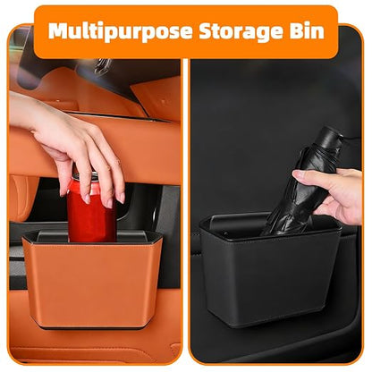 Car Trash Can with Hanging Hook,Portable Leakproof Car Trash Bin for Cars,SUV & Truck,Multipurpose Automotive Garbage Storage Can for Vehicles,Large Capacity,Waterproof,Easy to Clean (Black)