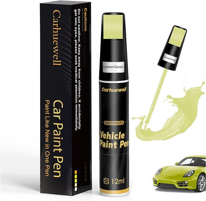 Green Touch Up Paint for Cars, Auto Car Paint Touch Up Paint Pen for Deep Scratches, Car Scratch Repair Pen, Quick and Easy Solution to Repair Minor Automotive Scratches (Lemon Green)