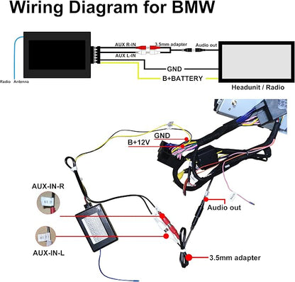 AUX Converter, Car Radio Transmitter AUX Audio Adapter FM Audio for BMW E60 E70 E90 for Mercedes Benz ML SLK R for Audi A3 A4 A5 A6