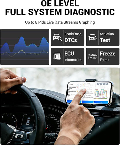XTOOL Anyscan+ A30M OBD2 Scanner Kit, No Subscription Required, Wireless Code Reader Bidirectional Scan Tool for iOS & Android, 26 Resets, Live Data, ABS Bleed Diagnostic Tool, Storage Bag