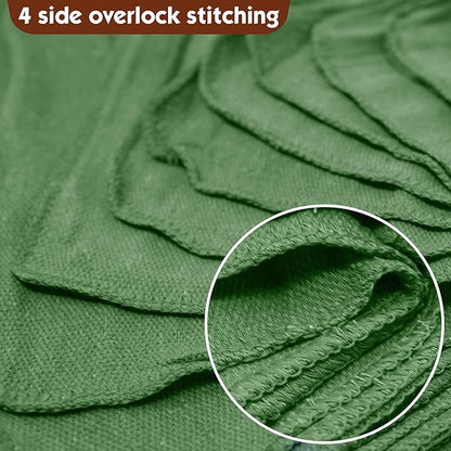 Nabob Wipers Shop Towels 50 Pack Cotton Rags Size 14"x14" Commercial Grade (50 Pack, Green)