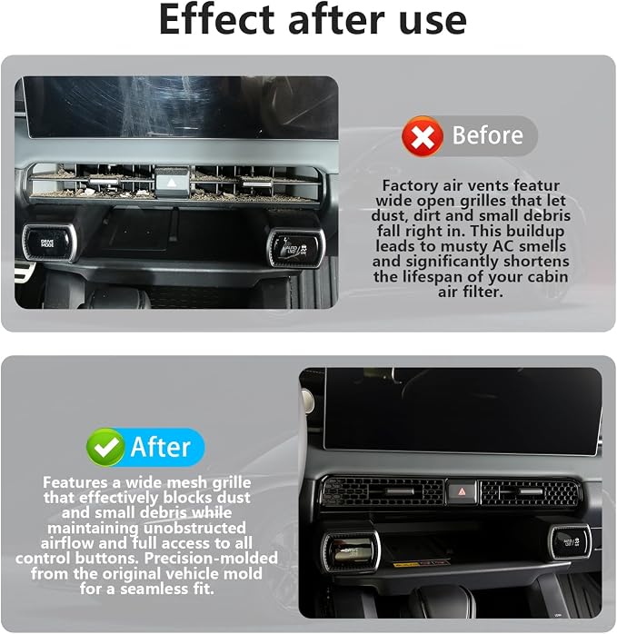 for Toyota RAV4 2026 Accessories Interior Center Console Air Conditioner Switch Button Cover Trim Central Central Air Conditioning Cover Decoration - Glossy Black