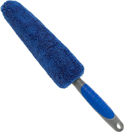 VIKING Wheel Brush or Rim Brush for Car, Metal Free, Blue, 2.5 Inch x 14.3 Inch