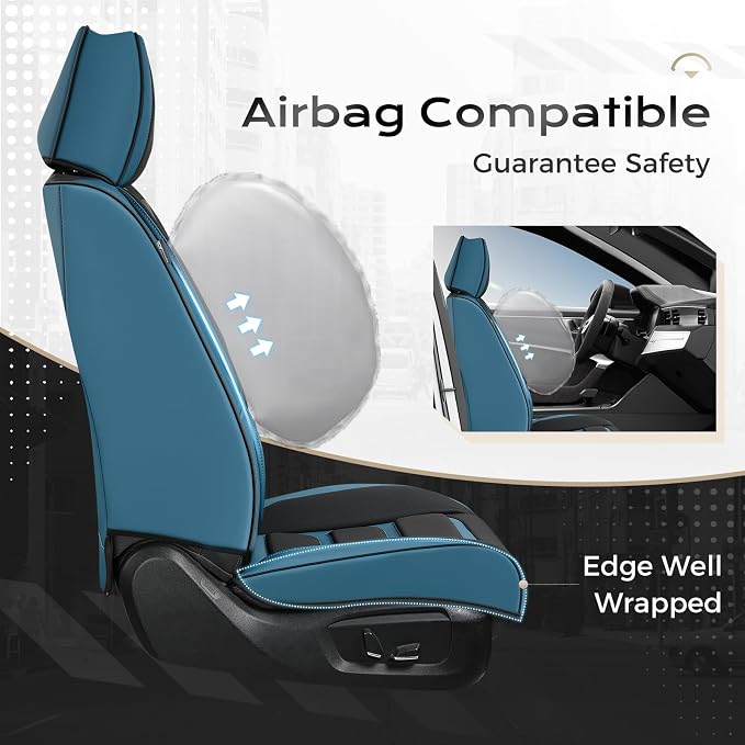 Coverado Car Seat Covers, Front Covers for Cars, Car Seat Cover Front Seats, Car Seat Protector Waterproof, Leather Car Seat Cushion, Universal Interior Covers Seat Protectors for Most Cars