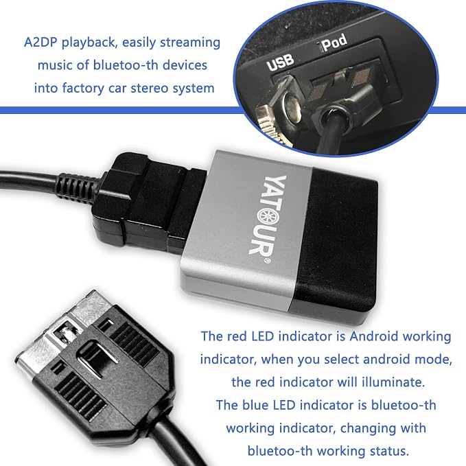 Car Bl Music Adapter Interface Cable Compatible with Ran ge Rover, LAN d Rover LR4, Jagua r XF XKR XK XKR XKR