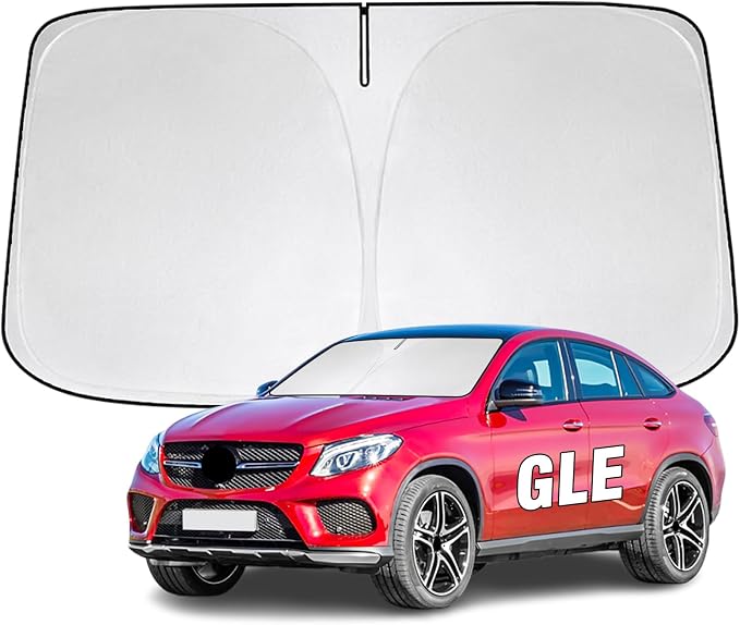 Windshield Sun Shade for Mercedes Benz GLE 350 450 2012-2026 Sunshade 300T Windshield Cover Sun Shield Blocks UV Rays Custom Fit GLE Front Window Shade Sun Visor Foldable Keep Cool