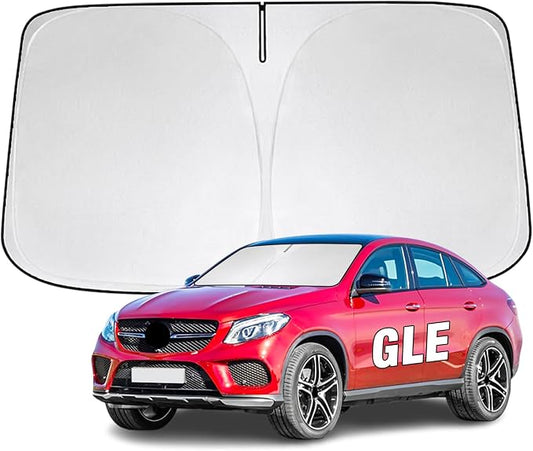 Windshield Sun Shade for Mercedes Benz GLE 350 450 2012-2026 Sunshade 300T Windshield Cover Sun Shield Blocks UV Rays Custom Fit GLE Front Window Shade Sun Visor Foldable Keep Cool