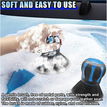 Car Detailing Brush, Ultra Soft Bristles XL Synthetic Brush, Auto Interior Dusting Brush with Storage Rack, Car Cleaning Tool for Vehicle Air Conditioner Vents, Dashboard, Leather (Blue)