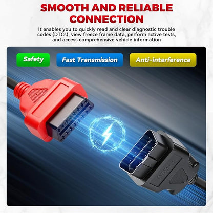 OBD2 Diagnostic Cable Adapter 16-Pin to 6-pin Compatible with M3 Motorcycle Diagnostic Tool, OBDII Generation IV 6P for Honda Kawasaki Yamaha Suzuki EUROV Motorcycles