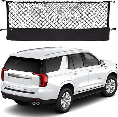 Envelope Style Cargo Net Compatible with Chevrolet Chevy Tahoe, GMC Yukon New 2026 2025 2024 2023 2022 2021 2020 2019 2018 2017 2016 2015 Trunk Car Rear Tailgate Touring Netting