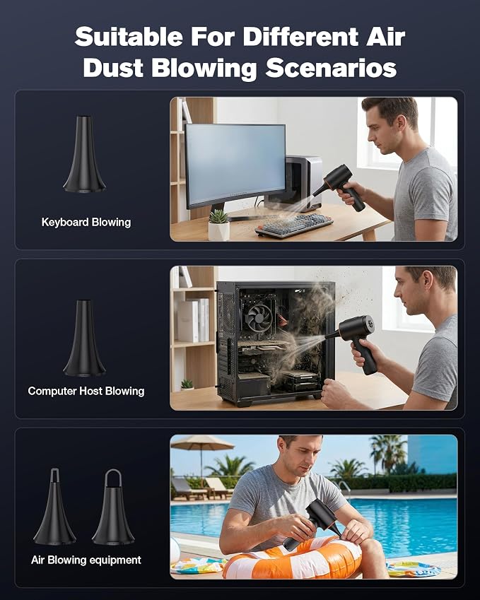 Car Vacuum Cleaner, 20000Pa Suction Power Handheld Vacuum Cleaner, 4-in-1 Portable Car Vacuum with 2 Suction Modes, Cordless Mini Vacuum with Type-C Charge for Car, Home, Office Desk, Keyboards