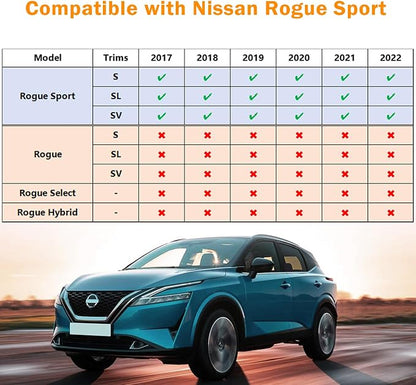 KUST Floor Mats for 2017-2022 Nissan Rogue Sport, All Weather Front Rear Floor Liners Rogue Sport Accessories TPE Rubber Raised Edge (Sport Only)