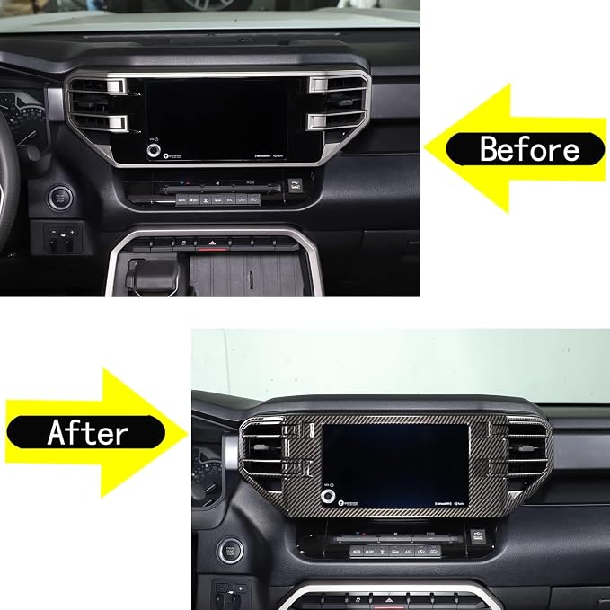 Aunginsy Center Console Air Outlet Trim Cover Compatible with Toyota Tundra/Sequoia 2022-2026, ABS Air Conditioner A/C Vent Panel Large Frame Decorative Cover Protector Accessories, for 8-inch Screen