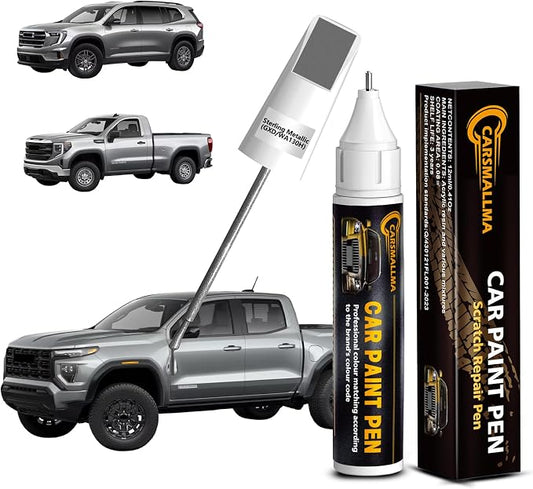Sterling Metallic(GXD/WA130H) Car Touch Up Paint for GMC, Color Accurate Car Paint Scratch Repair Pen Kit Quick & Easy Fix Vehicle Chips and Automotive Nicks Scuff