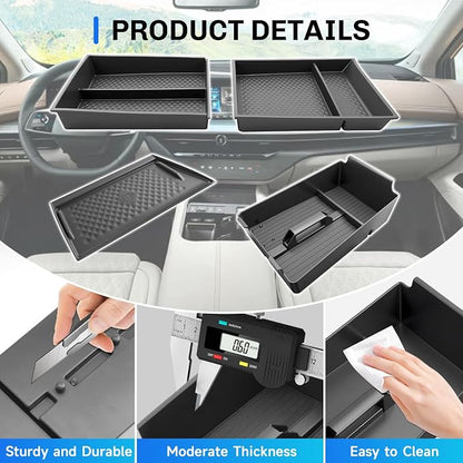 SXCY 3PCS for 2025 2026 Murano Center Console Organizer [Armrest Tray + Under Console Tray + Wireless Charging Mat] for Nissan Murano Accessories 2025 2026 Murano Accessories Console Organizer