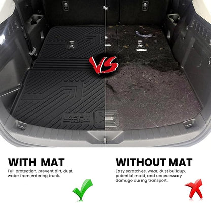 LASFIT Cargo Mat with Backrest Mat for Mazda CX90 / CX90 PHEV 2024 2025 2026 (Only Fit 3rd Row 60/40 Split-bench Seats 3-Seats) TPE Custom Fit All Weather Trunk Liner Waterproof Cargo Tray Accessories