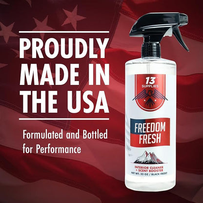 Premium Car Interior Cleaner Spray – Auto Cleaner for Headliner, Mats, Interior Vehicle Cleaning, Car Dashboard Cleaner Stain Remover, Restores Shine, Great Gift for Guys - Freedom Fresh Black Frost