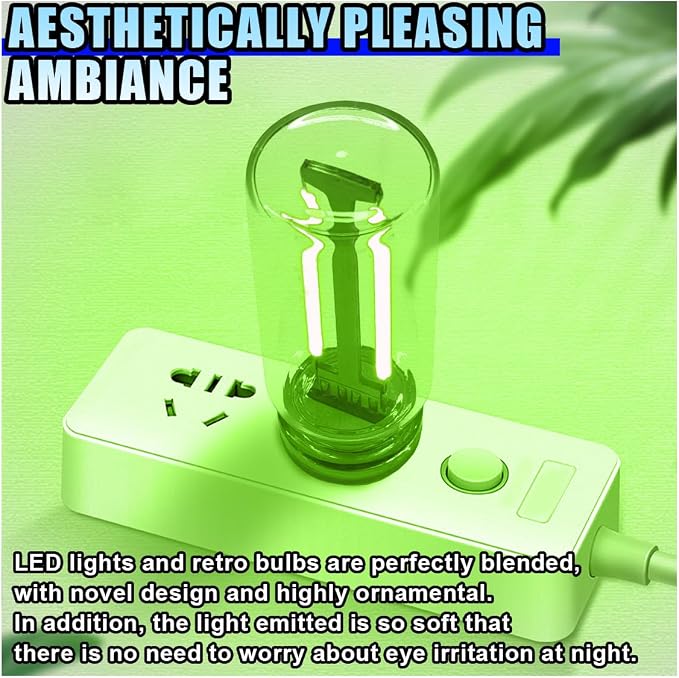 USB LED Car Interior Atmosphere Light, Portable Mini Ambient Light Retro Car Lamps, Plug-in USB Touch Control LED Night Light Auto Interface Charging Lamp for Cars Hallway Bedroom (Green)