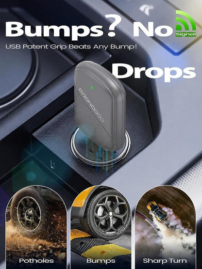 Mini Wireless CarPlay Adapter for Apple iPhone - Wired to Wireless Converter, 5GHz WiFi Zero-Lag Dongle, Stable Auto-Connect, Gold-Plated USB-A/C for All Wired CarPlay Cars 2016+, Plug & Play