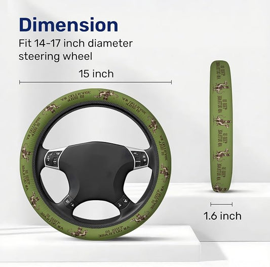 GENANY Royal Cat Steering Wheel Cover, Non Slip Polyester Car Wheel Protector for Car SUV Truck, Universal 15 Inch