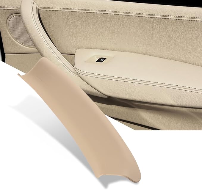 1PCS Beige Passenger Side Pull Handle Covers Compatible with X3 F25 2010-2016 X4 F26 2014-2017 Right Door Handle Interior Door Pull Handle