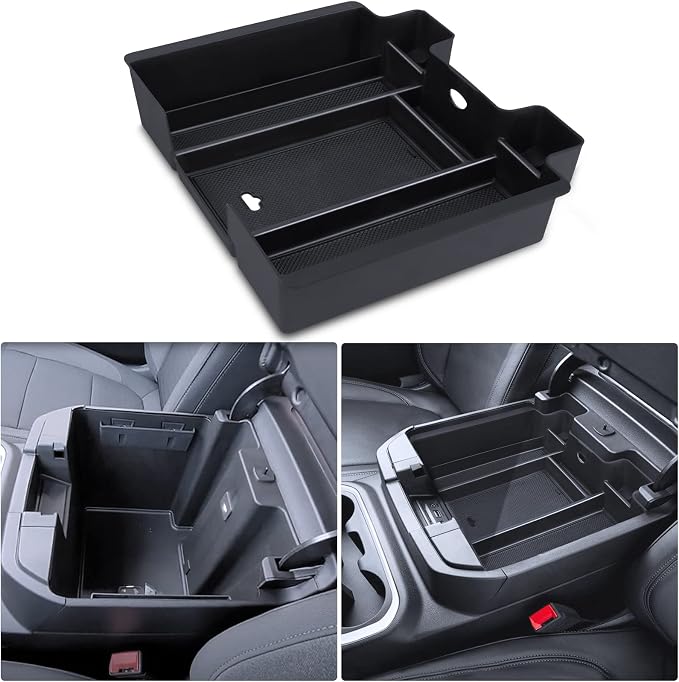 Center Console Organizer Compatible with 2019-2022 GMC Sierra/Chevy Silverado 1500 and 2020 2021-2023 Sierra/Silverado 2500HD/3500HD Accessories, Armrest Tray (Full Console w/Bucket Seats ONLY)