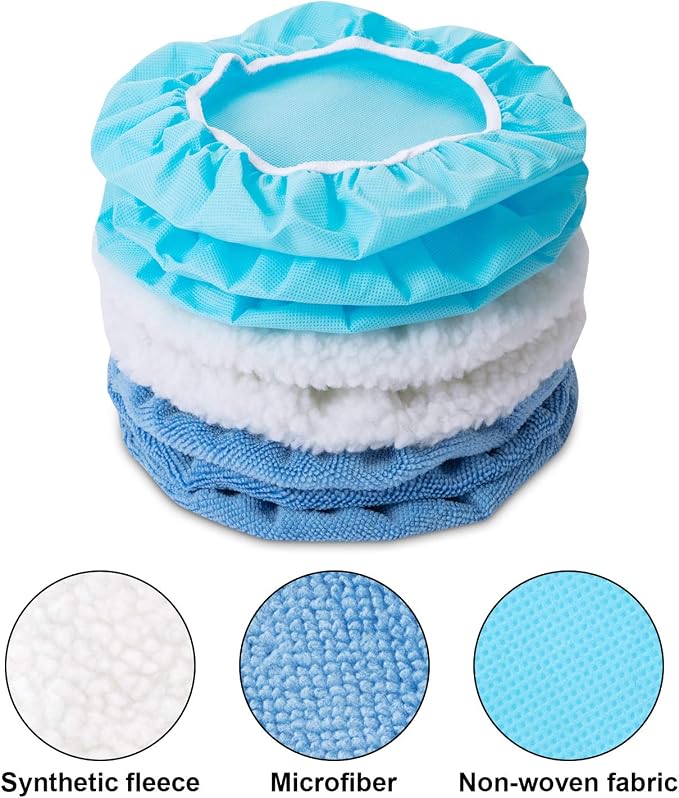20 Pieces Car Orbital Buffer Polisher Pad Bonnet Microfiber Max Bonnet Polishing Buffing Pad Cover(5-6 Inches)