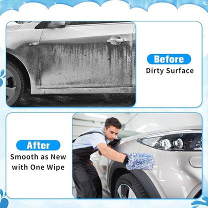 LemonRoad 30 Pcs Microfiber Car Wash Mitts Scratch Free Wash Mitts for Car Cyclone Microfiber Absorbent Detailing Washing Gloves Sponge Glove Cleaner for Wheel Trucks Home Cleaning Supplies