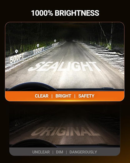 SEALIGHT D3S Bulbs, 6500K Cool White D3S HID Bulbs, 1:1 Original Xenon HID Bulb 66340 42403 42302 Plug and Play Fog Light Pack of 2